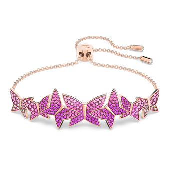 swarovski idyllia lilia bracelet  butterfly  pink  18k rose gold finish
