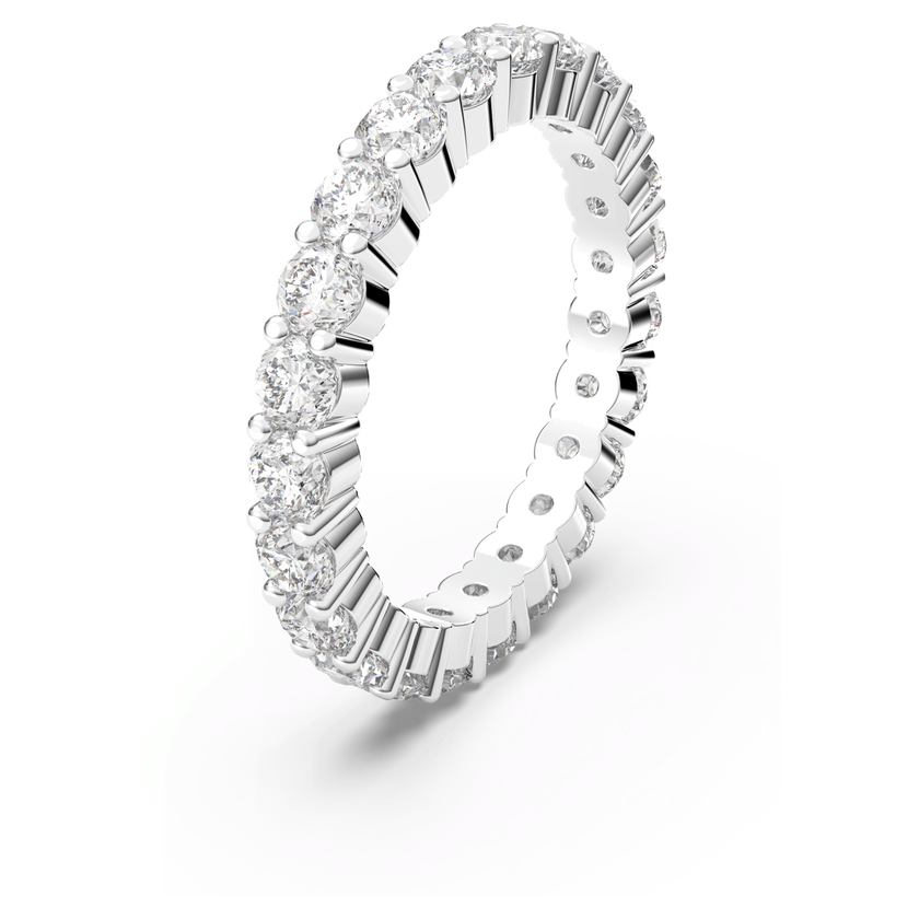 swarovski matrix vittore ring  round cut  white  rhodium plated
