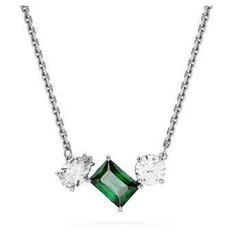 swarovski mesmera pendant mixed cuts green rhodium plated