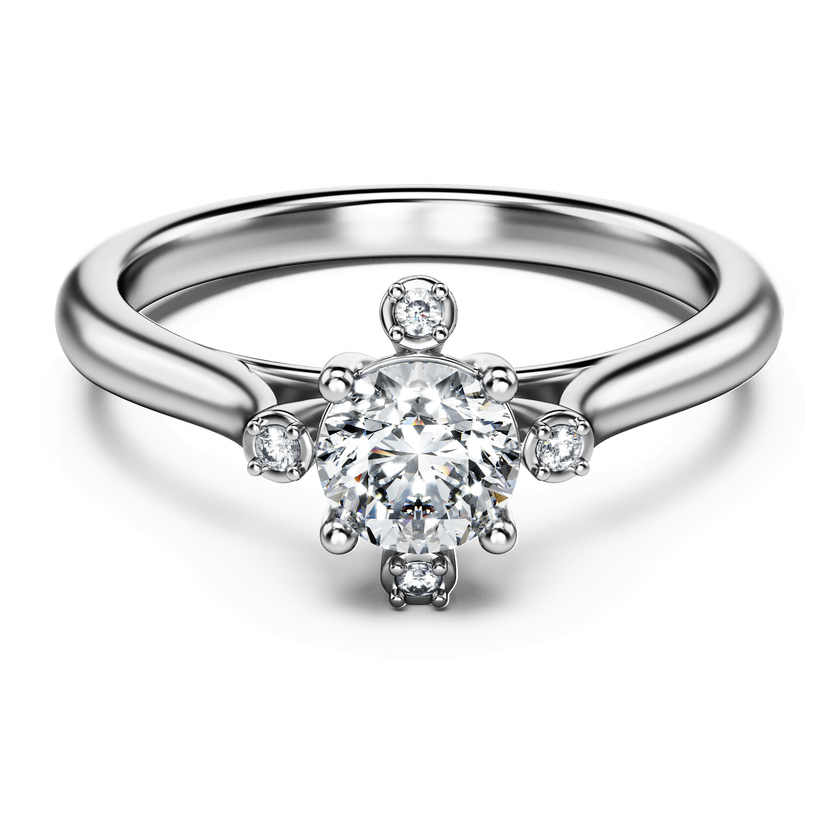 swarovski galaxy ring  lab grown diamonds 0 5 ct tw  round shape  18k white gold