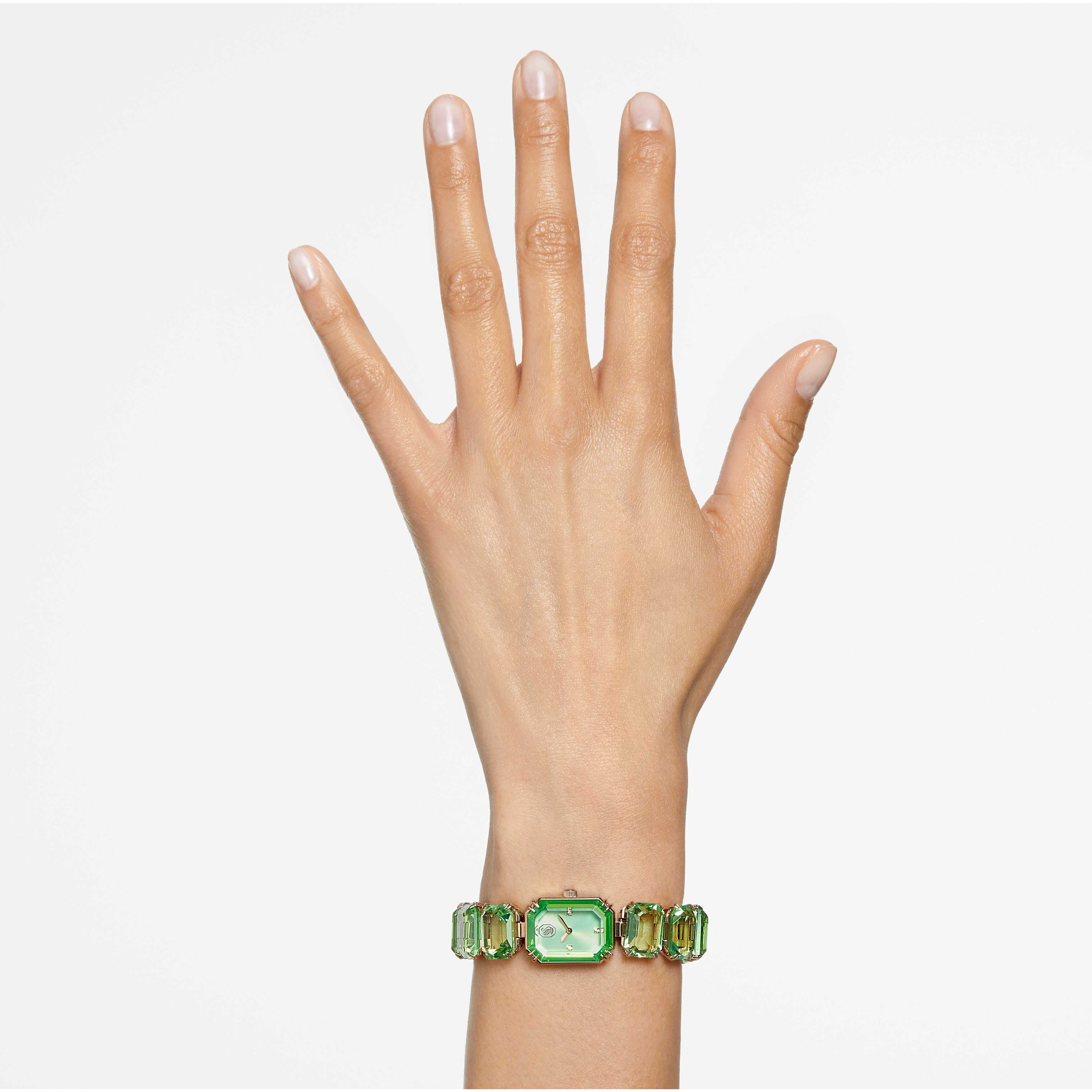 Buy Swarovski Millenia Watch, Octagon cut bracelet, Green