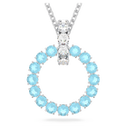 Exalta pendant, Blue, Rhodium plated