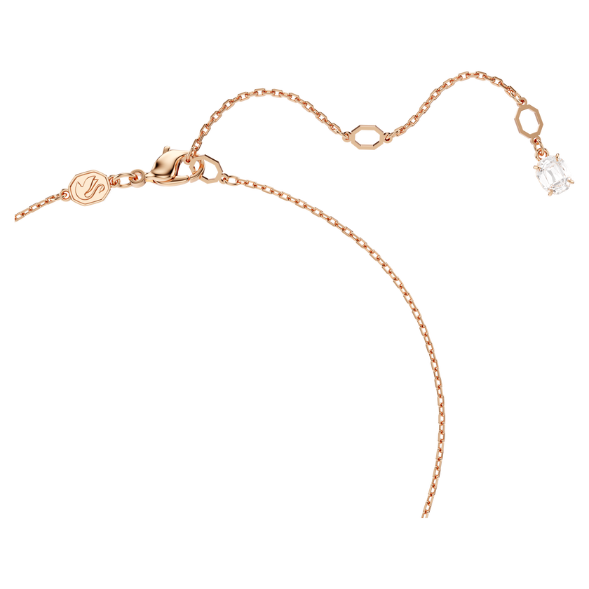 swarovski hyperbola pendant  mixed cuts  twist  white  18k rose gold finish