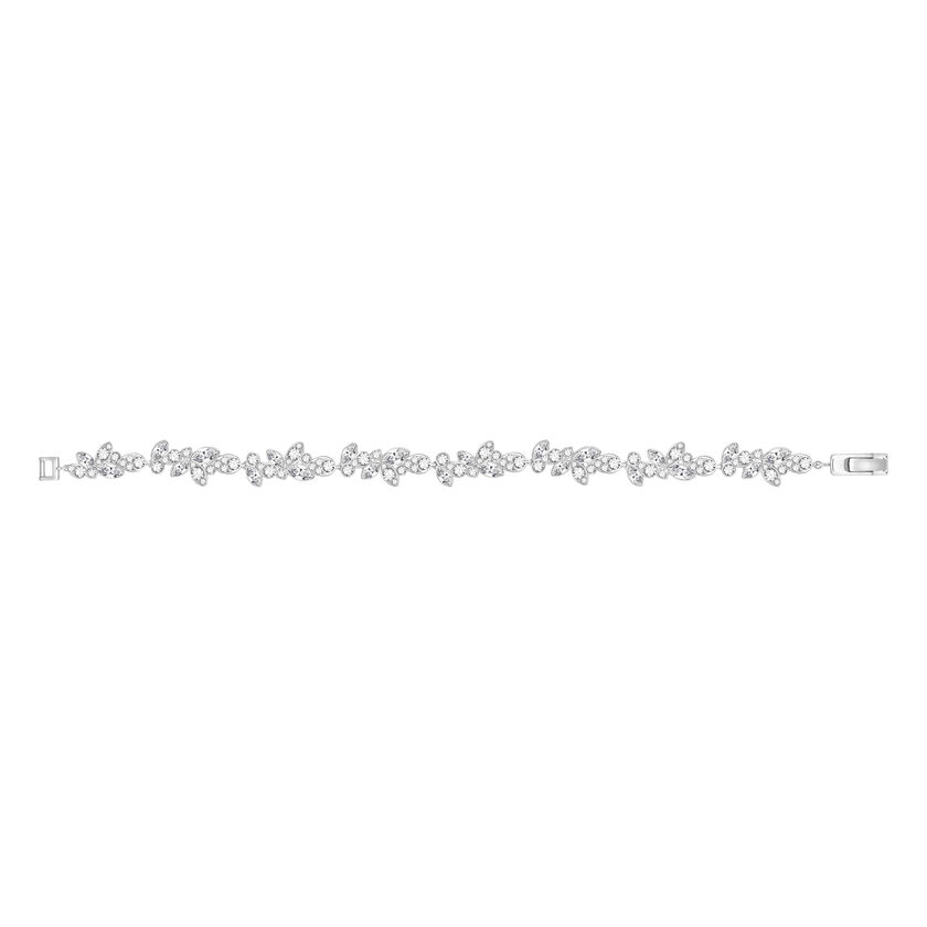 swarovski diapason bracelet  mixed cuts  white  rhodium plated
