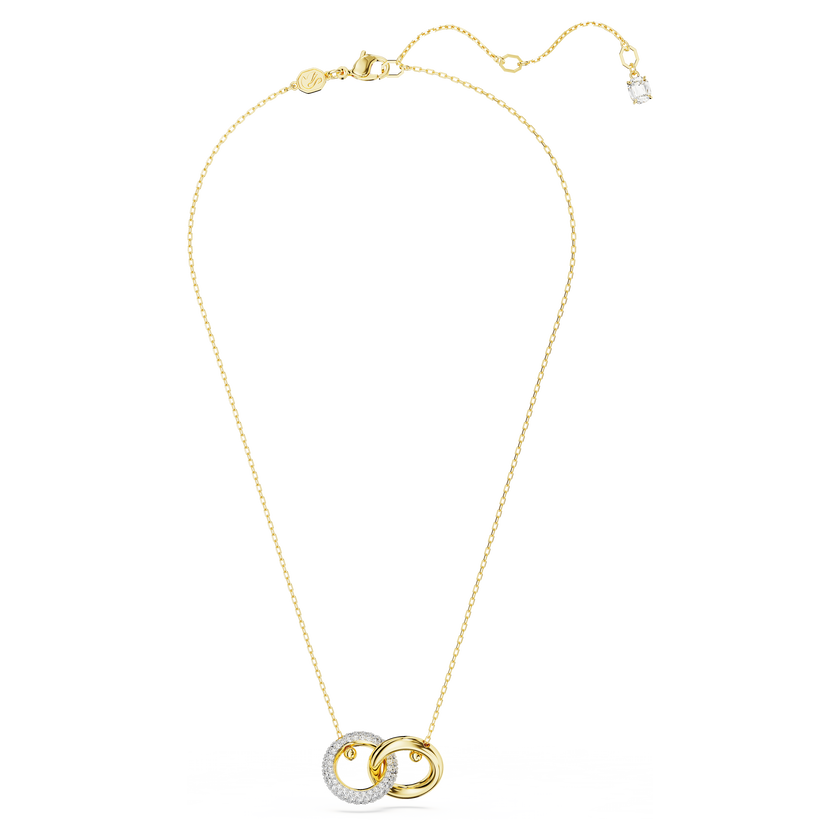 swarovski dextera pendant  interlocking loop  white  gold tone plated
