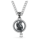 swarovski swan pendant crystal pearl swan gray rhodium plated