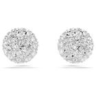 swarovski dextera stud earrings round cut sphere white rhodium plated