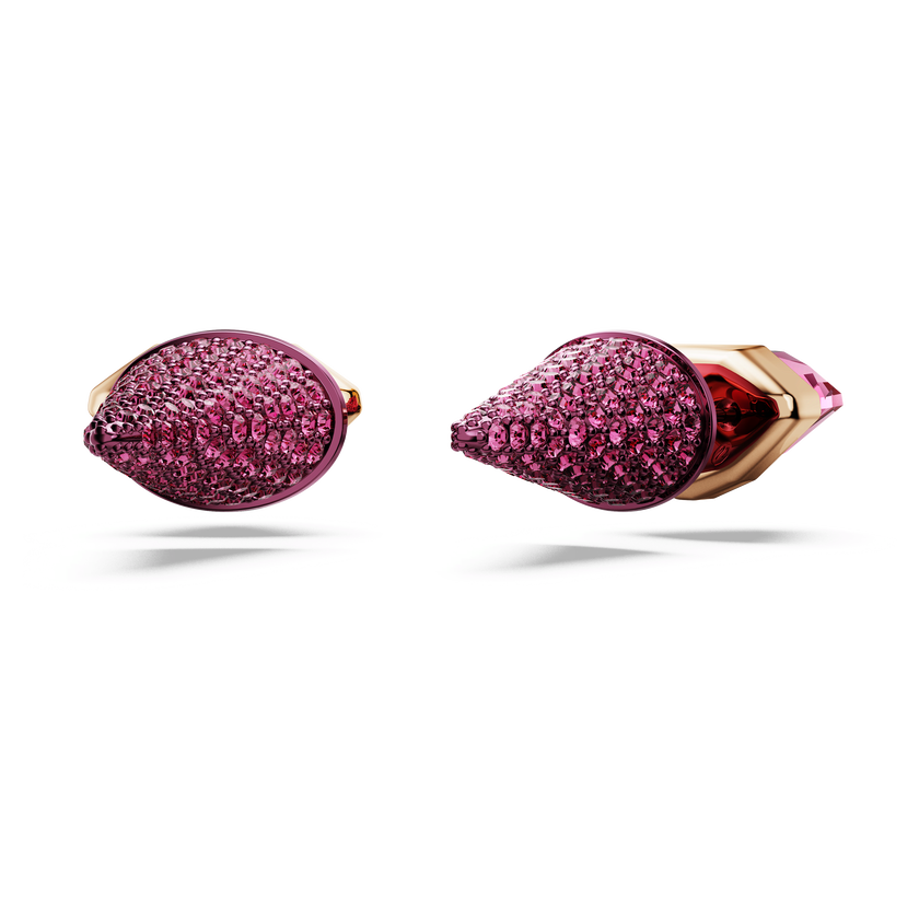 swarovski lucent stud earrings  pav   spike  pink  mixed metal finish