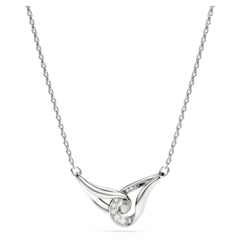 swarovski classica pendant  round cut  interlocking  white  sterling silver