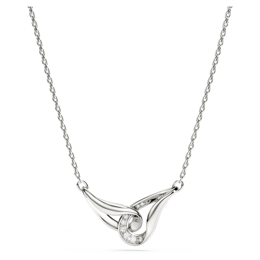 swarovski classica pendant  round cut  interlocking  white  sterling silver