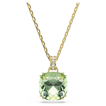 swarovski millenia pendant  cushion cut  green  18k gold finish