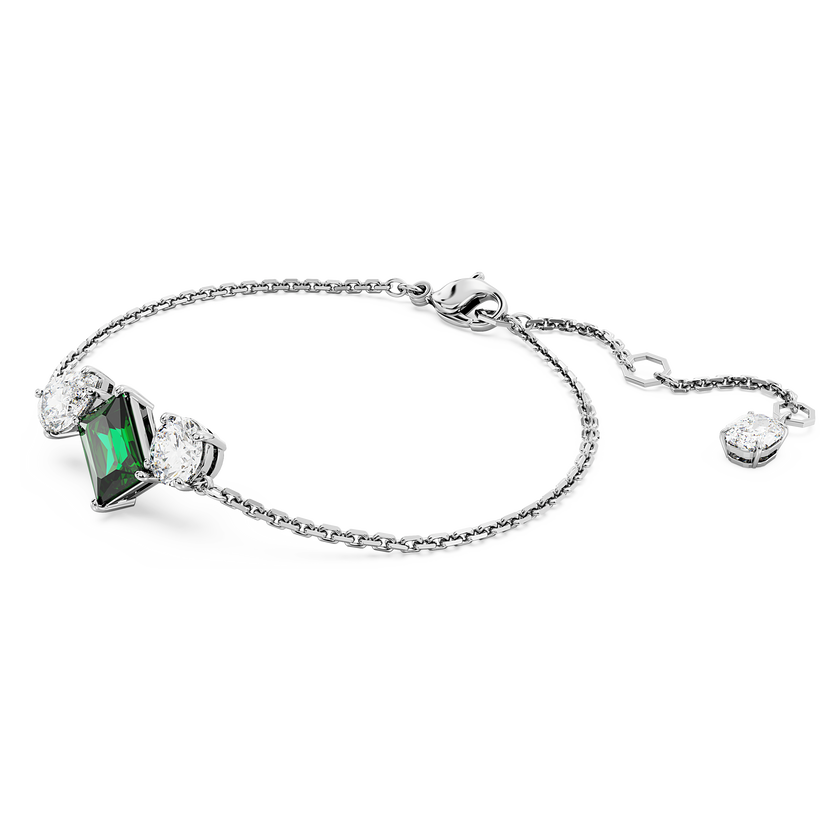 swarovski mesmera bracelet  mixed cuts  green  rhodium plated