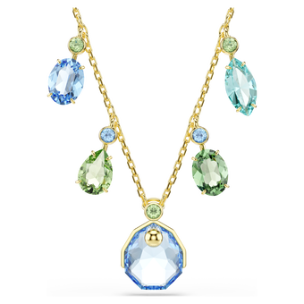 Gema necklace, Mixed cuts, Drop, Multicolored, Gold-tone plated swarovski gema necklace mixed cuts drop multicolored gold tone plated