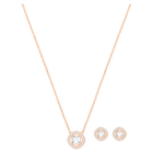 swarovski una angelic set round cut white rose gold tone plated