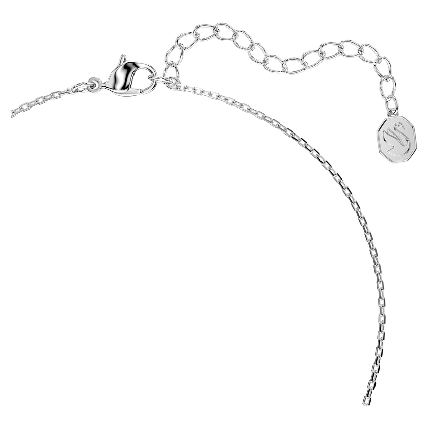 swarovski bella v pendant  round cut  blue  rhodium plated
