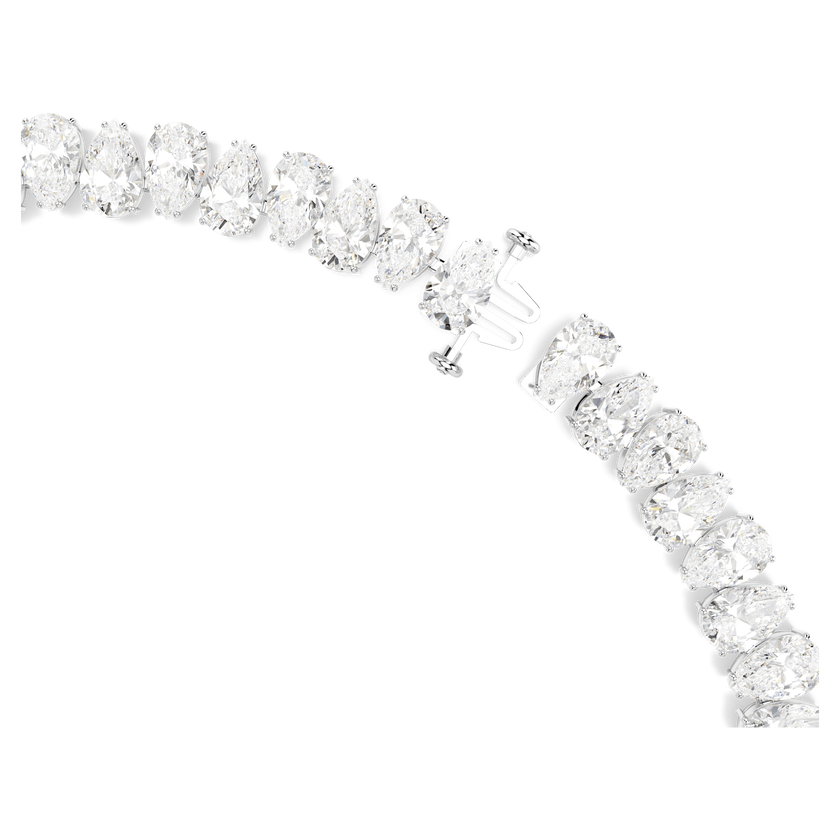 swarovski matrix necklace  pear cut  white  rhodium plated