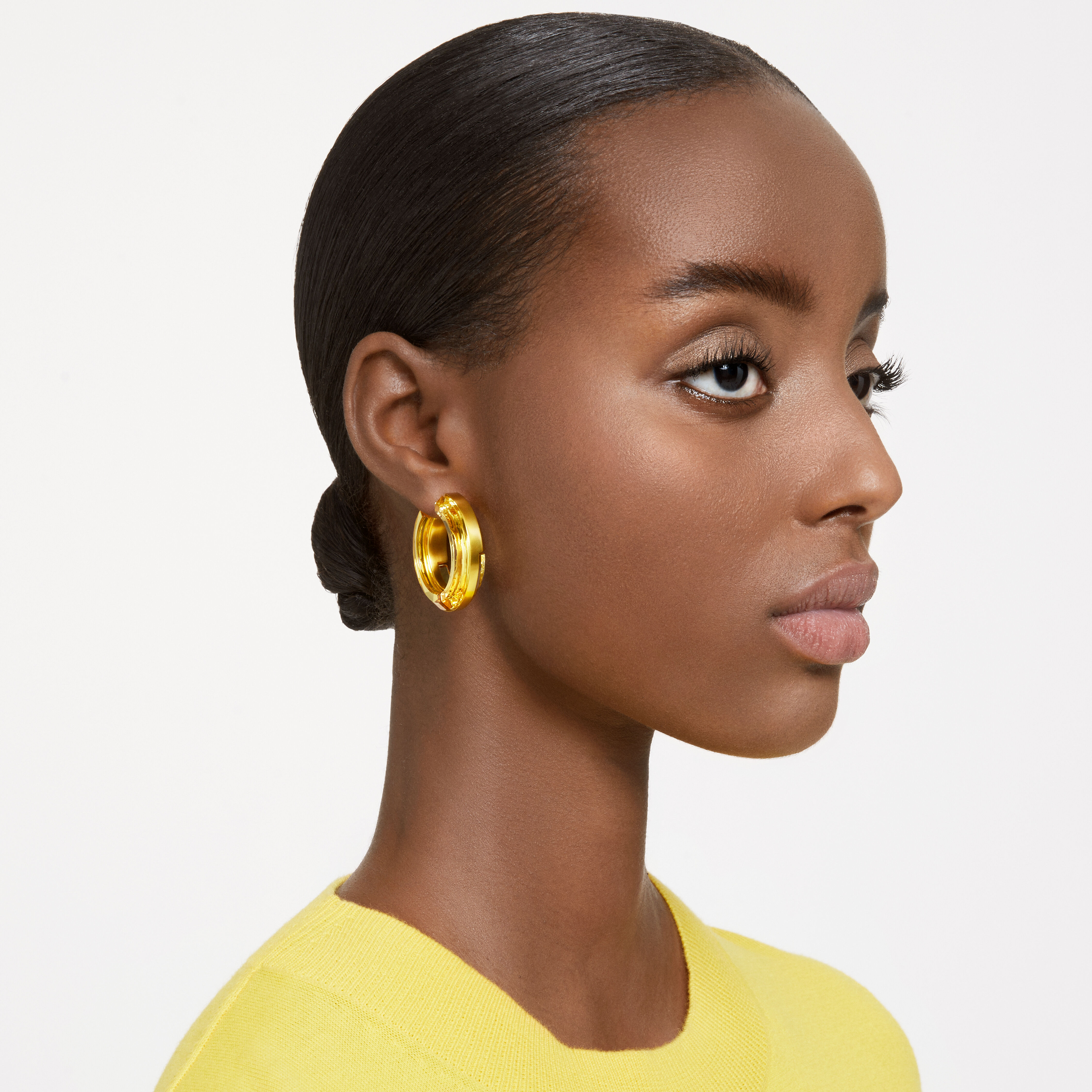 Buy Swarovski Lucent hoop earrings Yellow