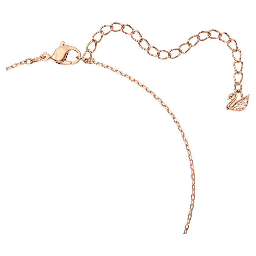 swarovski swan pendant  swan  pink  rose gold tone plated