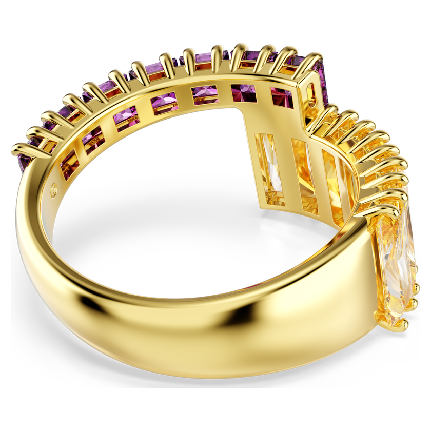 swarovski matrix ring  mixed cuts  multicolored  gold tone plated