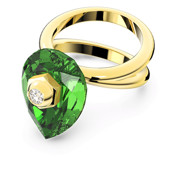 swarovski studiosa ring green gold tone plated