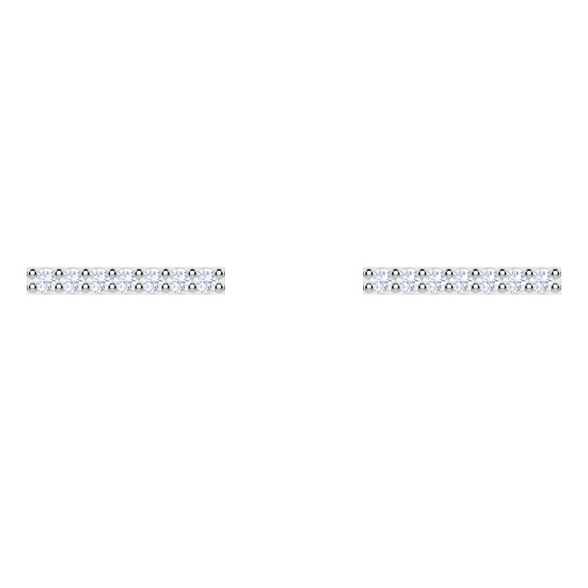 Only Pierced Earrings, White, Rhodium plating