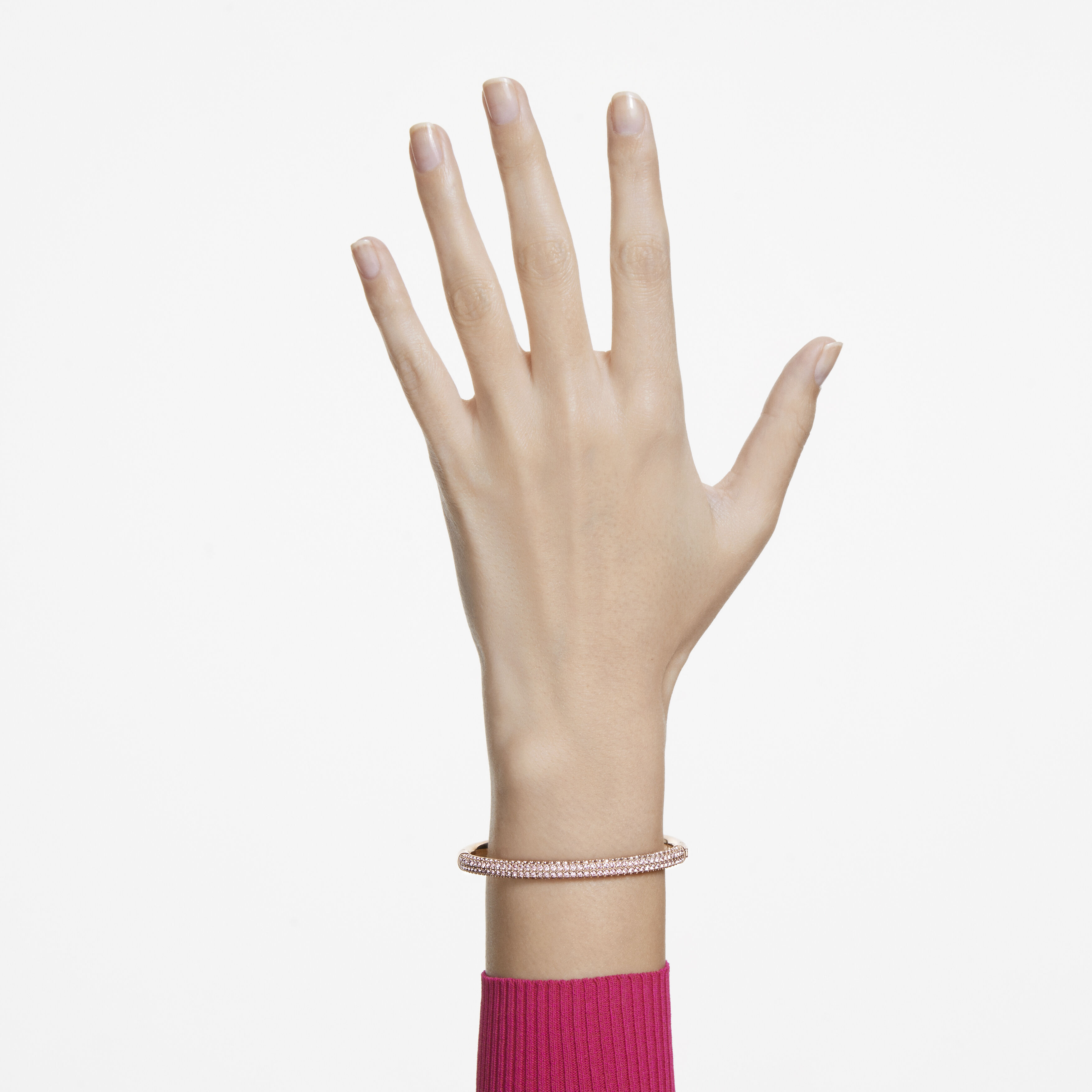 Stone bangle Pink Rose gold tone finish