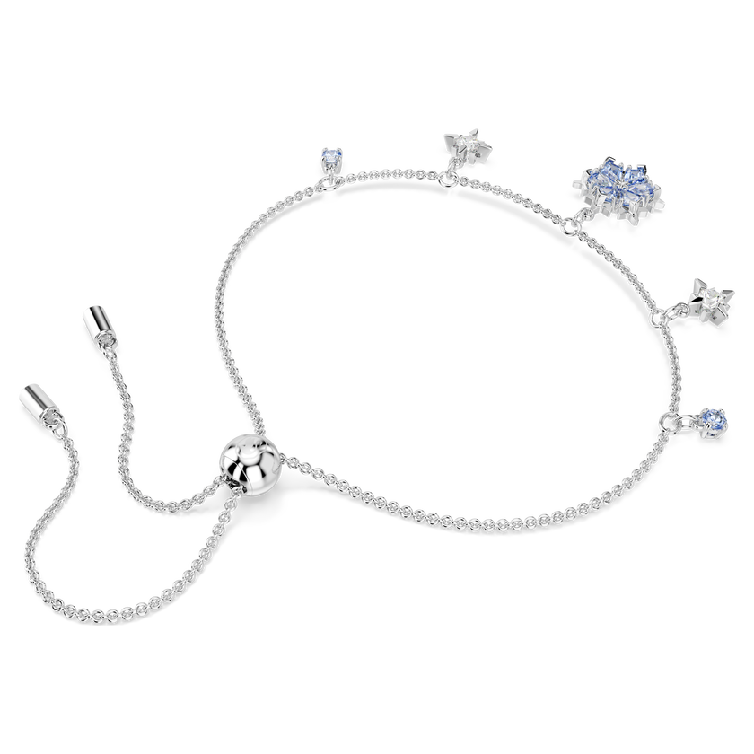 swarovski magic bracelet  snowflake  blue  rhodium plated