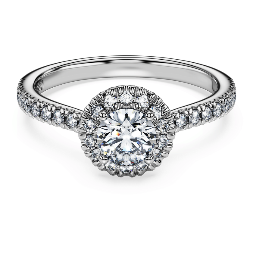 swarovski eternity halo solitaire ring  lab grown diamonds 0 8 ct tw  round shape  18k white gold