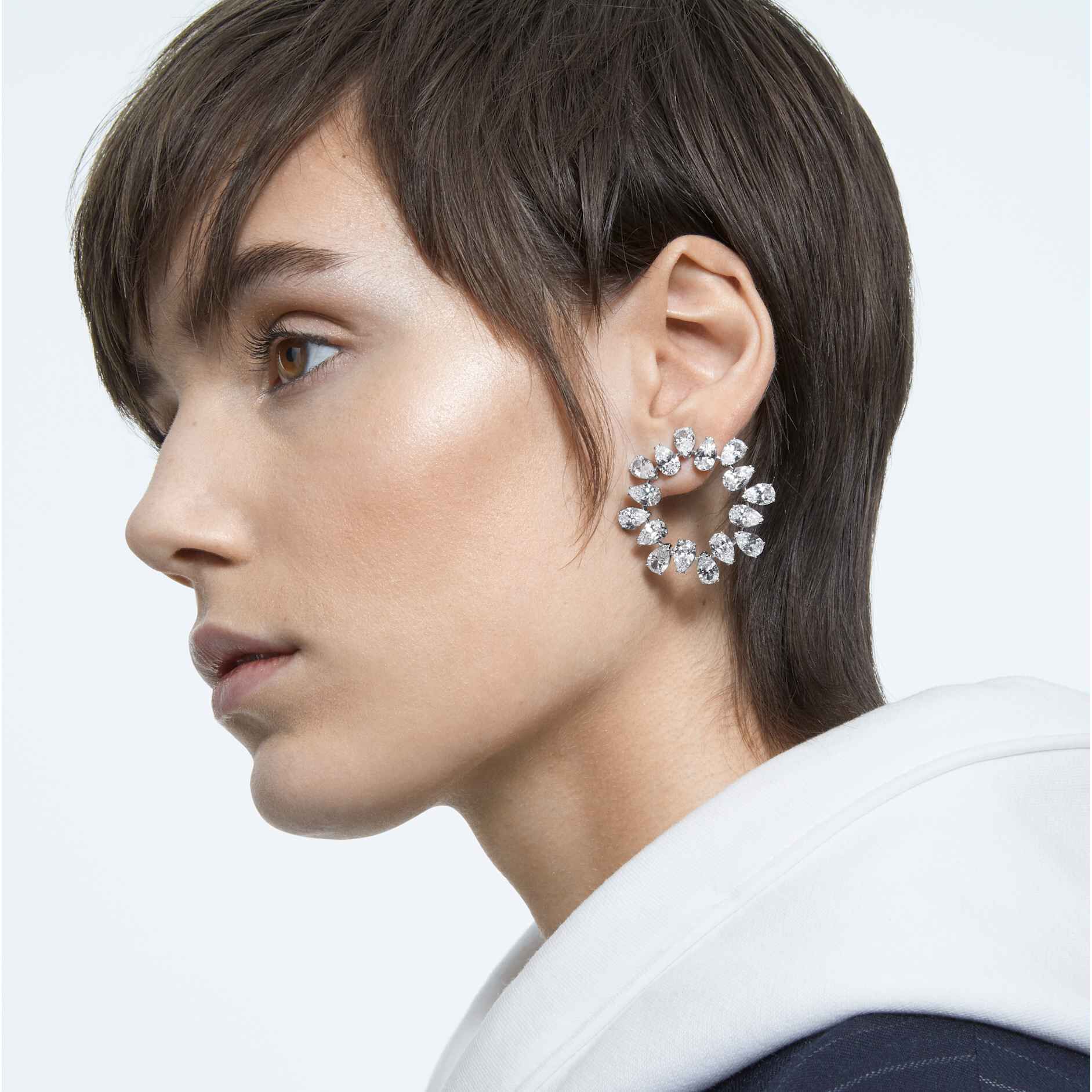 Square hoop earrings swarovski on sale