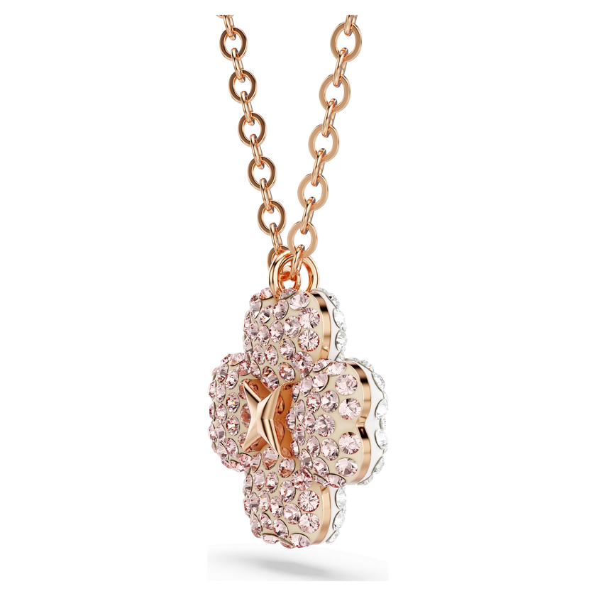 swarovski latisha pendant  flower  pink  18k rose gold finish