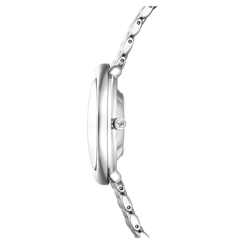 swarovski imber oval watch  swiss made  metal bracelet  silver tone  stainless steel