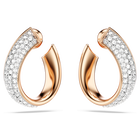 swarovski exist hoop earrings small white rose gold tone plated