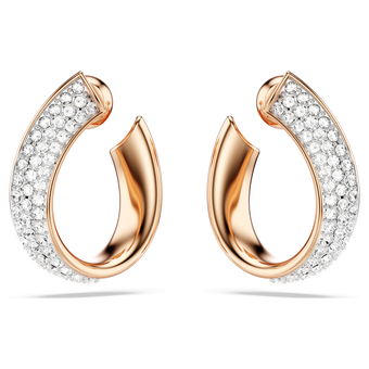 swarovski exist hoop earrings  small  white  rose gold tone plated