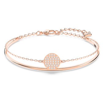 swarovski ginger bangle  white  rose gold plated