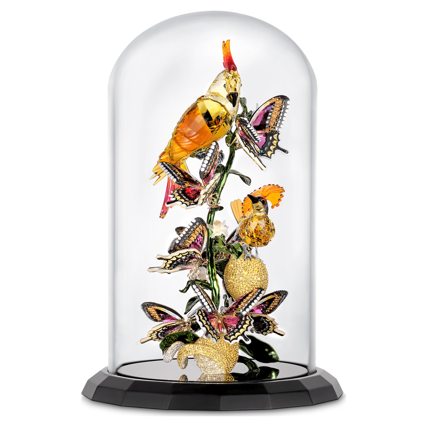 swarovski idyllia birds and butterflies bell jar