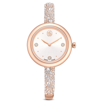 swarovski sublima bangle watch  swiss made  metal bracelet  rose gold tone  rose gold tone finish
