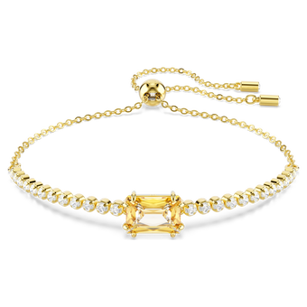 swarovski matrix tennis bracelet mixed cuts caramel gold tone plated