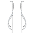 Lemon Chain Pierced Earrings, White, Rhodium Plating