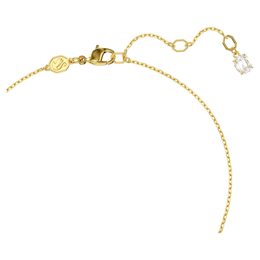 swarovski idyllia pendant  octagon cut  crystal pearls  heart  pink  gold tone plated