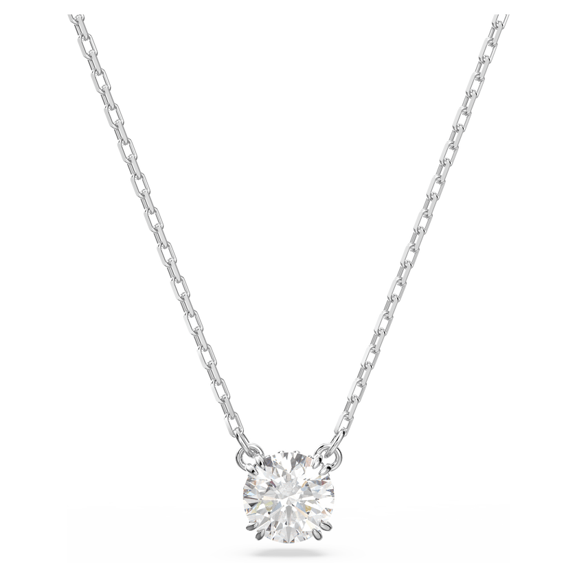 swarovski stilla pendant  round cut  white  rhodium plated