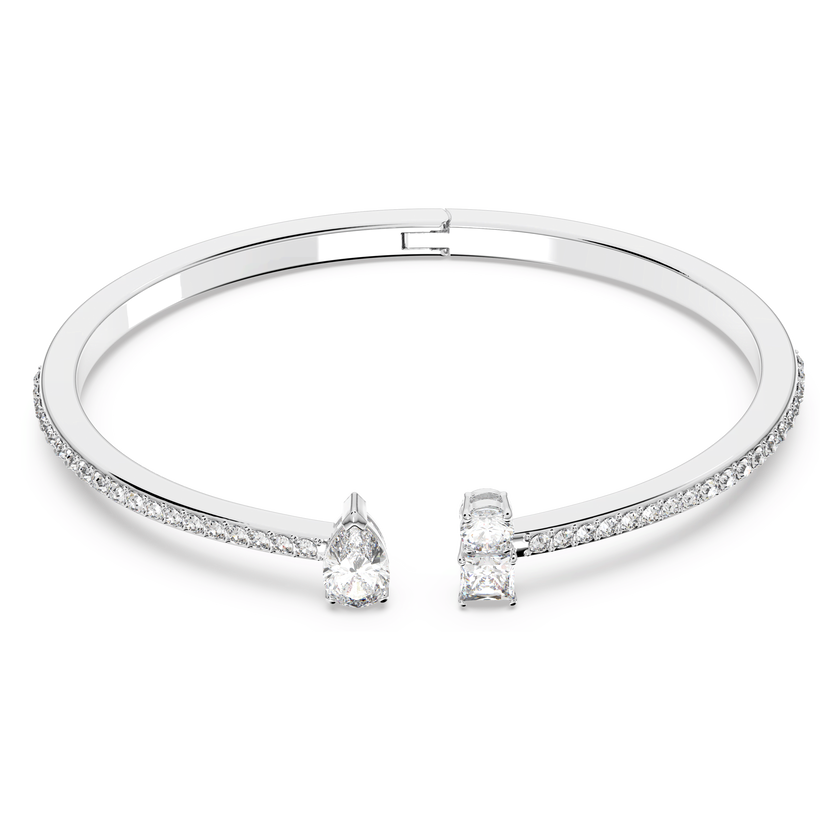 swarovski mesmera cuff  mixed cuts  white  rhodium plated