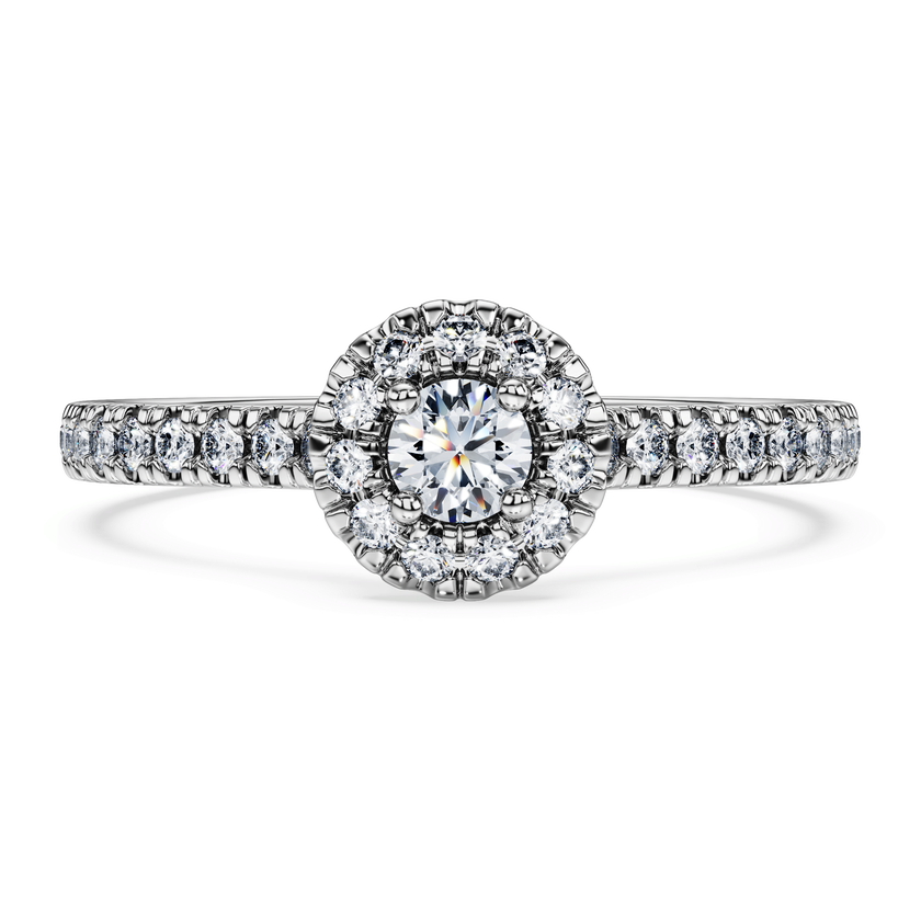 swarovski eternity halo solitaire ring  laboratory grown diamonds 0 45 ct tw  sterling silver
