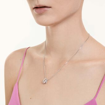 swarovski hyperbola pendant  round cut  white  rhodium plated