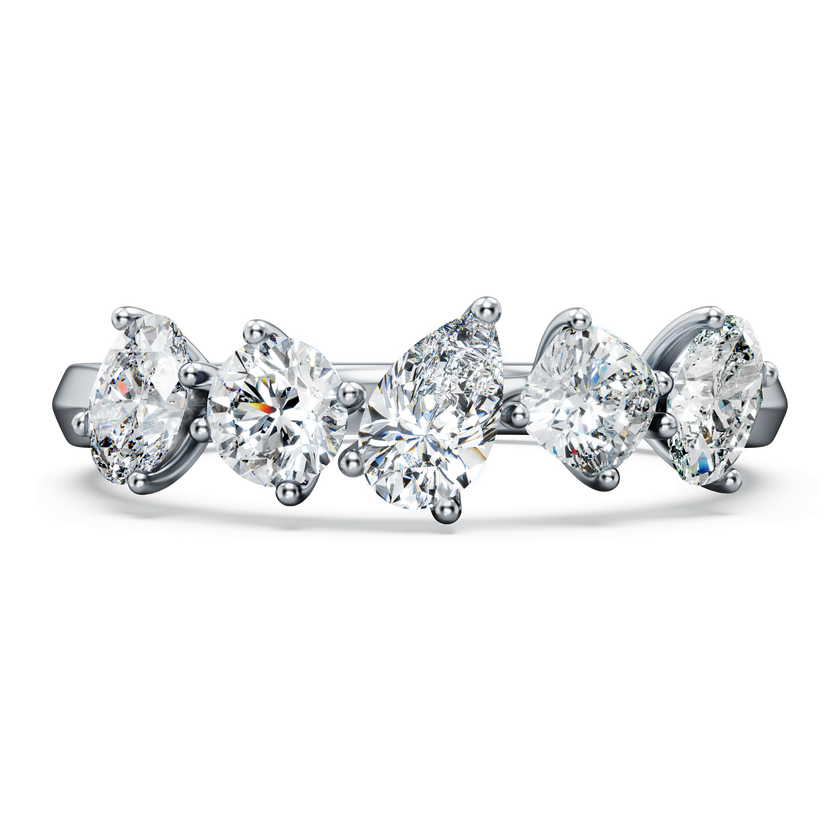 swarovski galaxy ring  lab grown diamonds 1 ct tw  mixed shapes  18k white gold