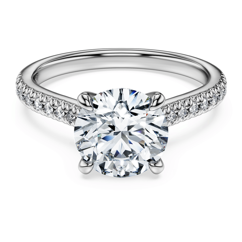 swarovski eternity solitaire ring  lab grown diamonds 2 2 ct tw  round shape  18k white gold