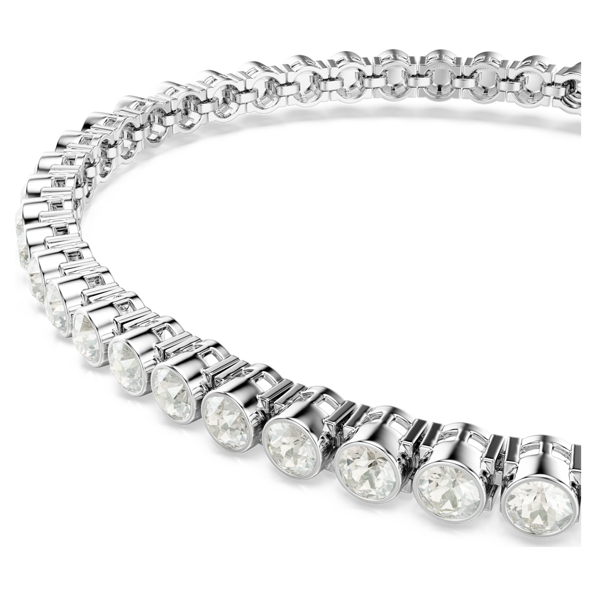 swarovski imber emily tennis bracelet  round cut  grey  rhodium plated