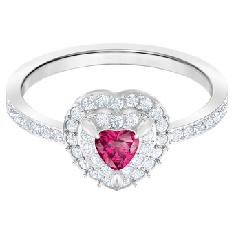 swarovski one ring medium red rhodium plating