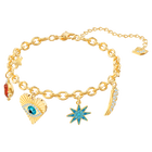 Lucky Goddess Charms Bracelet, Multi-colored, Gold plating