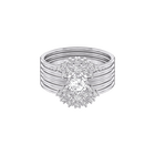 Moonsun Ring Set, White, Rhodium plated