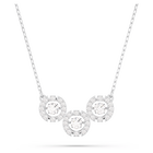 swarovski una necklace round cut white rhodium plated